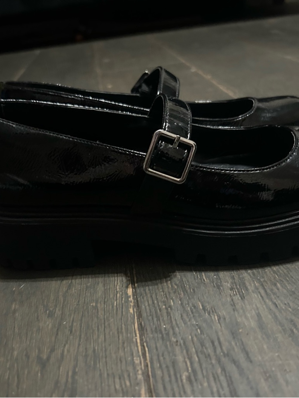Mix No. 6 Black Patent Mary Jane Platform Loafers